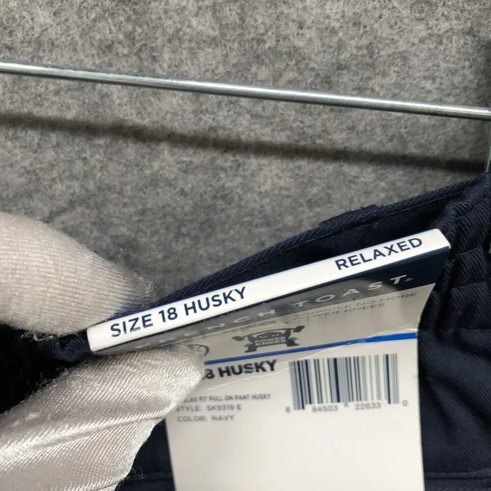 NWT‎ French Toast School Uniform Pants 18 Husky Relax Fit Pull On Navy Blue